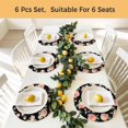 thumbnail image 5 of Peach Round 15 Inch Placemats Set of 4, Spring Floral Green Leaf Botanical Pink Fruit Black HeatResistant Non Slip Place Mats for Dining Table, Wipeable Braided Kitchen Table Mats for Housewarming, 5 of 9