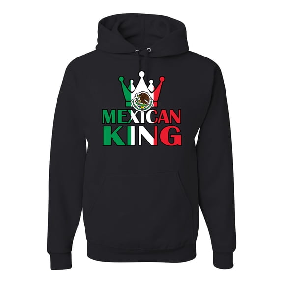 Wild Bobby Mexican King Latin Pride Unisex Graphic Hoodie Sweatshirt, Black, Small