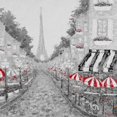 thumbnail image 3 of Coolick, Ann Marie 15x15 Black Modern Framed Museum Art Print Titled - Splash of Red in Paris I, 3 of 5