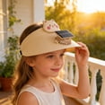thumbnail image 4 of CaiYueKe Cute Animation Sun Visor Hat with Built In Solar Powered Fan, Wide Brim Sun Protection Hat, Adjustable Outdoor Hat for Adults, Beach Hiking Gardening Hat, UV Protection Cooling Hat, 4 of 7