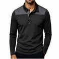 thumbnail image 2 of BRGZLK Men's Fall Golf Shirts 2026 Color Block Regular Fit Long Sleeve Button Up Casual T-Shirts Soft Comfy Stretchy Business Athletic Tee Tops Black XXL, 2 of 7