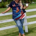 thumbnail image 4 of Dweltoz Usa Patriotic 1776 To 2026 Plus Size T-Shirt L-5xl V Neck Short Sleeve Patriotic 4th Of July Tunic Shirts Casual Loose Trendy Tee Blouses,Sky Blue L, 4 of 6