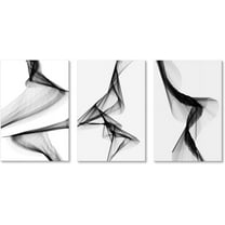 Black and White Abstract Line Wall Art Print Girl Lady Dancing Modern Canvas Painting