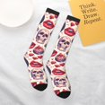 thumbnail image 4 of Daiia Sports Socks record rock Skull lips Printed Novelty Crew Socks for Men Women Knee High Socks Cotton Socks Soft & Breathable Support Unisex Socks, 4 of 9