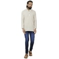 thumbnail image 2 of Handmade Men's Khadi Cotton Thigh Length Kurta Tunic Shirt Off-White;LG, 2 of 7