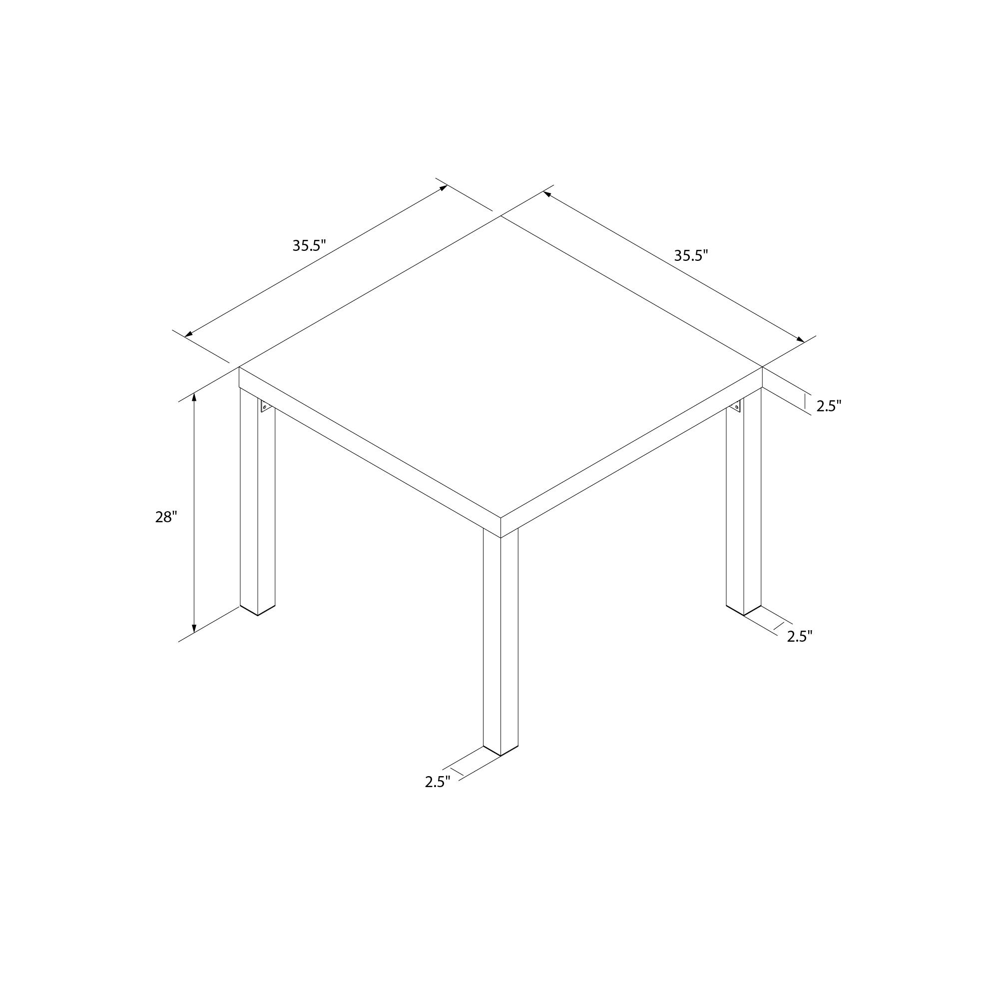 Novogratz Memphis Square Dining Table, Black - image 8 of 9