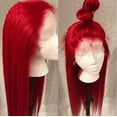 thumbnail image 3 of Red Lace Front Wigs Straight 13x4 Synthetic Lace Front Wigs for Fashion Women Long Straight Fiber Hair Heat Resistant Full Wig 24 Inch, 3 of 6