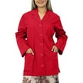 thumbnail image 4 of Panda Uniform by HeedFit Women's 32" Medical Lab Coat, Snap Front, Notched Lapel, XL, Red, 4 of 6