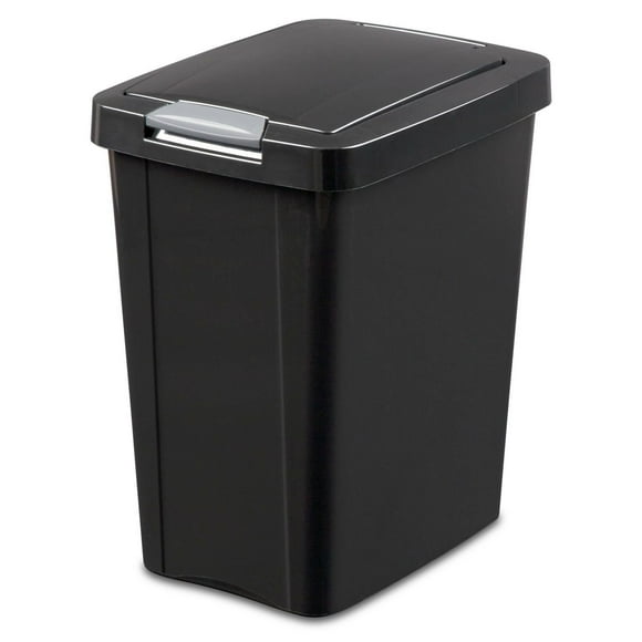 Sterilite 28L Touch Top Wastebasket- Black, 28L