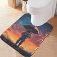 thumbnail image 2 of Yayeee Bath Rugs for Bathroom Floor Set of 2 Non Slip Fluffy Soft Absorbent Mat, Astronaut at Dawn, 2 of 7