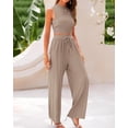 thumbnail image 7 of BTFBM Summer Outfits For Women Cropped Sleeveless Tank Tops Wide Leg Pants 2 Piece Sets Beach Lounge Set Clothing, 7 of 7