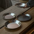 thumbnail image 4 of Stainless Steel Plate Fruit Dish Camping Dishes Set Metal Saucer Outdoor Tableware Kit Picnic Plates Portable Dishes with Storage Bag, 4 of 7