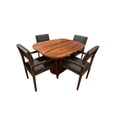 thumbnail image 1 of Comedor de madera de parota para 4 personas color gris oscuro, 1 of 8
