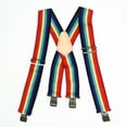thumbnail image 3 of MELOTOUGH Men's Suspenders, with Heavy Duty Clip Wide X-Back for Work Adjustable Suspenders Rainbow Striped Clip, 3 of 5