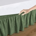 thumbnail image 2 of 600-TC Pima Cotton Universal Wrap Around Bed Skirt Super Queen (66" x 80") Size, Easy Fit 1-PC Bed Skirt Luxury Fabric 3 Sided Coverage 24" Drop Length, Moss, 2 of 5