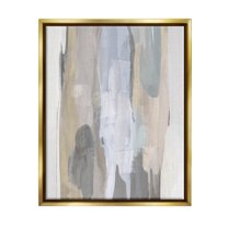 Stupell Industries Modern Neutral Tones Arrangement Graphic Art Metallic Gold Floating Framed Canvas Print Wall Art, Design by Jackie Hanson