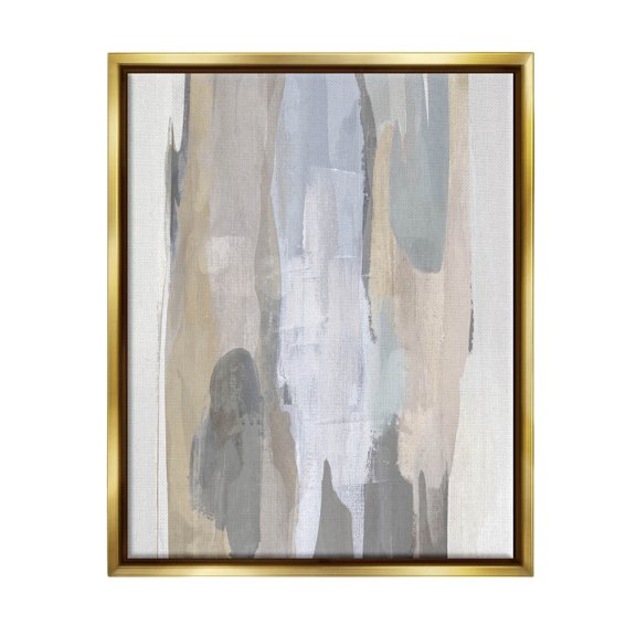 Stupell Industries Modern Neutral Tones Arrangement Graphic Art Metallic Gold Floating Framed Canvas Print Wall Art, Design by Jackie Hanson