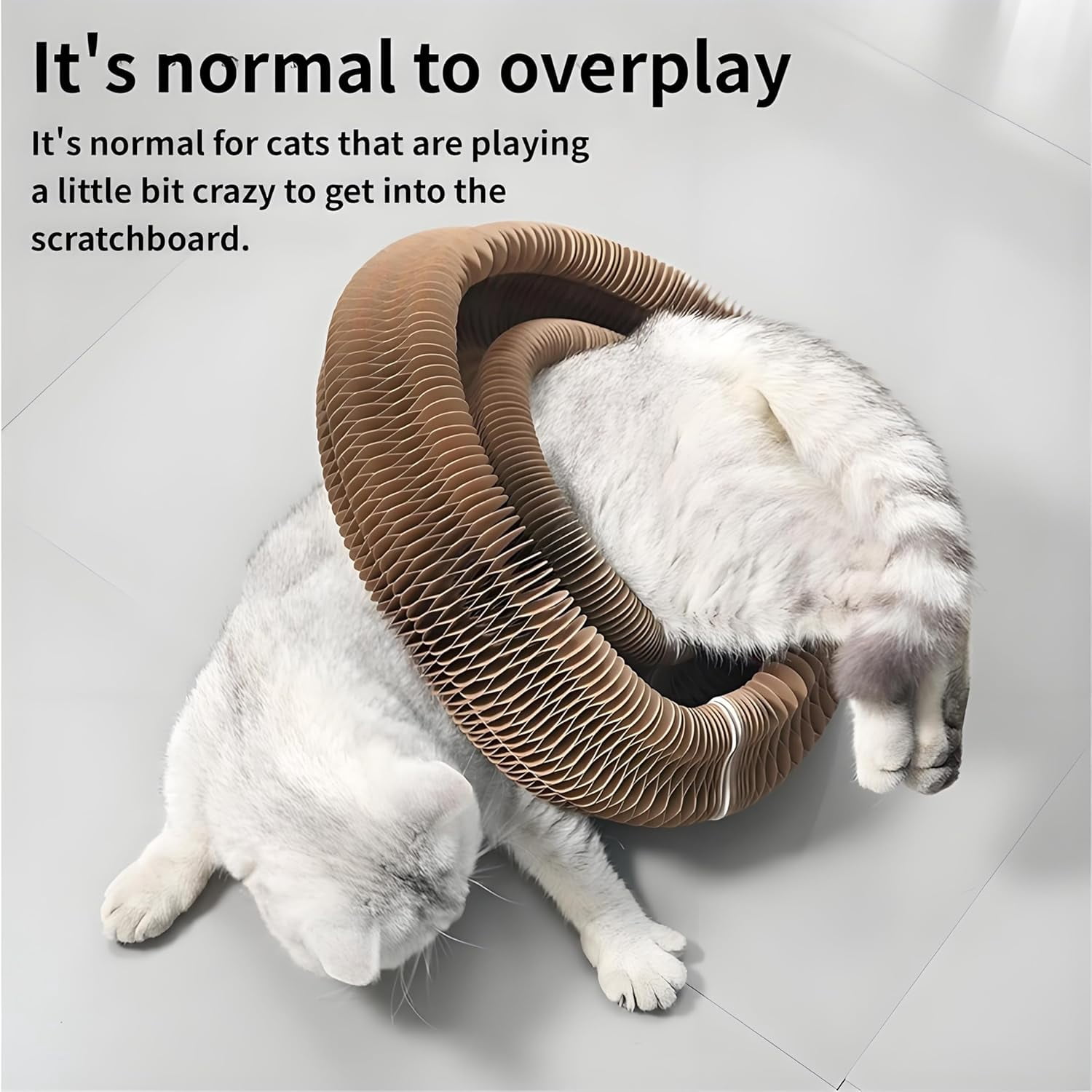 Cardboard Cat Toy, Interactive Cats Scratching Cardboard Foldable Cats Scratch Board Toy with Bell for Indoor,Magic Organ Cat Scratcher