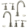 thumbnail image 5 of Classical 8 inch Bathroom Faucet, Bathroom faucets for Sink 3 Holes, Widespread Brushed Nickel Bathroom Faucet with Pop Up Drain and cUPC Lead-Free Hose (Brushed Nickel 2 Packs), 5 of 5