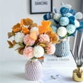 thumbnail image 4 of Artificial Fake Flowers Plants Silk Flower Arrangements Wedding Bouquets Decorations Plastic Floral Table Centerpieces for Home Kitchen Garden Party Décor (Champagne White), 4 of 14