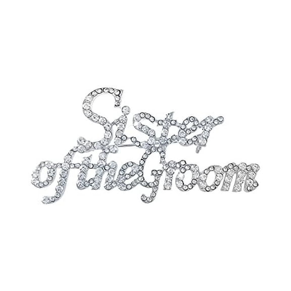 Bridal Party Brooch Pins (Sister of the Groom (Silver))