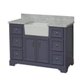 thumbnail image 4 of Zelda 48" Farmhouse Bathroom Vanity with Powder Gray Cabinet and Carrara Marble Top, 4 of 6