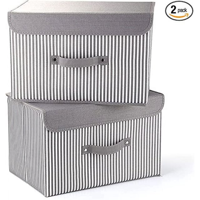 Contenedores de almacenamiento de tela con tapa Cajas de almacenamiento de armario plegables para Sh
