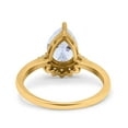 thumbnail image 3 of Yellow Tone, Simulated Cubic Zirconia Size-6 Teardrop Art Deco Pear Wedding Engagement Ring 925 Sterling Silver, 3 of 7