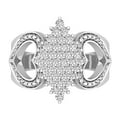 thumbnail image 2 of Dazzlingrock Collection Round White Diamond Cluster Heart Promise Ring for Women (0.50 ctw, Color I-J, Clarity I2-I3) in 925 Sterling Silver, Size 10, 2 of 6