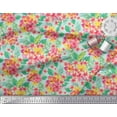 thumbnail image 2 of Soimoi Green Cotton Poplin Fabric Plumeria & Floral Print Fabric By the Yard 58 Inch Wide, 2 of 3