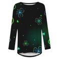 thumbnail image 4 of Ichuanyi Womens Tops, Summer Clearance Women's Fashion St. Patrick's Day Printed Round Neck Long Sleeve Loose T-shirt Top, 4 of 5