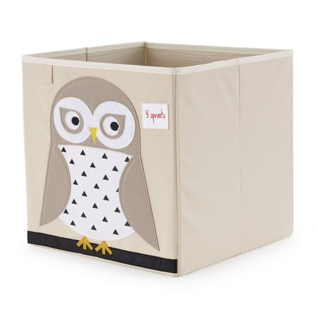 UPC: 0812895000405 | 3 Sprouts Children s Foldable Fabric Storage Cube Box Soft Toy Bin  Friendly Owl