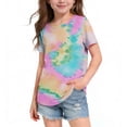 thumbnail image 2 of Ashirexll T-Shirts pour Filles à Manches Courtes Imprimés Col Rond Demi-Manches Haut pour Enfants Décontracté Polyvalent, 2 of 5