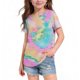 thumbnail image 2 of Camisetas de Cuello de Tripulación de Manga Corta para Mujeres Camiseta Impresa Clásica Cuello Redondo Top Versátil Casual para Niños Grandes de Edades 3-14, 2 of 5