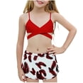 thumbnail image 2 of Cowsor 8-14 Years Girls Two Piece Cropped Swimsuit Adorable Princess Design Bathing Suit Breathable Swimwear for Summer Hot Spring and Beach Fun, 2 of 5