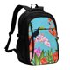 thumbnail image 1 of Balery Tropical Jungle Flamingo Mochila con carga USB para hombre y mujer - Mochila impermeable y antirrobo para portátil con puerto USB para viajes, trabajo, estudios y universidad, 1 of 7