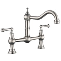 Wowow 8 inch Centerset Bridge Kitchen Faucet, 2-Hole 2-Handle Deck-Mount Faucets,Brushed Nickel