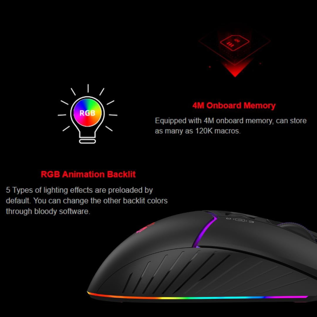 Bloody W95BR Max Extra Fire 12,000 CPI Gaming Mouse