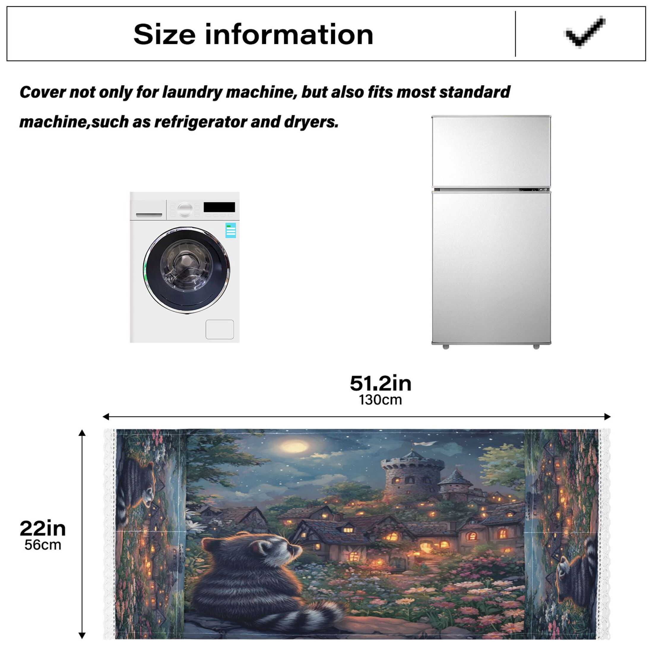 WOBOGO Raccoon Trip Washing Machine Cloth Dryer Refrigerator Top Cover Protective Non-Slip Mat For Kitchen Laundry