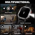 thumbnail image 4 of Mingdaln 2.01"  AMOLED Men Military Smart watch，with 1400 mAh Large Battery/ Answer Make Calls /100+ Sport Modes/IP68 Waterproof, Pedometer smartWatch fits for Android Iphone Devices (Black), 4 of 8