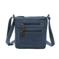 thumbnail image 2 of Bolsa de mezclilla informal, bolsa de almacenamiento resistente con cremallera para mujeres y niñas, vacaciones al aire libre, 2 of 10