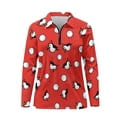 thumbnail image 4 of Yuyamidu Bird Long Sleeve Golf Shirts for Woman Golf Ball Athletic Tennis Shirts Soft Quarter Zip Workout T shirts Red Pullover Golf Tops Size XS, 4 of 8