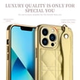thumbnail image 2 of TECH CIRCLE Stylish Leather Case for iPhone 13 Pro 6.1 Inch Plating Edge with Wristband Handstrap Kickstand Full-Body Protective Case Cover for iPhone 13 Pro, Yellow, 2 of 6