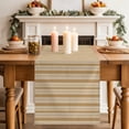 thumbnail image 2 of Beige Striped Short Table Runner 60 Inches Long, Farmhouse Vintage Peach Stripes Cotton Linen Table Runners Dresser Scarves, Fabric Tabletop Scarf Furniture Cover for Home Dinner Party Decor 13"x60", 2 of 9