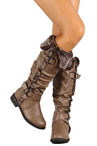 vegan leather knee high boots