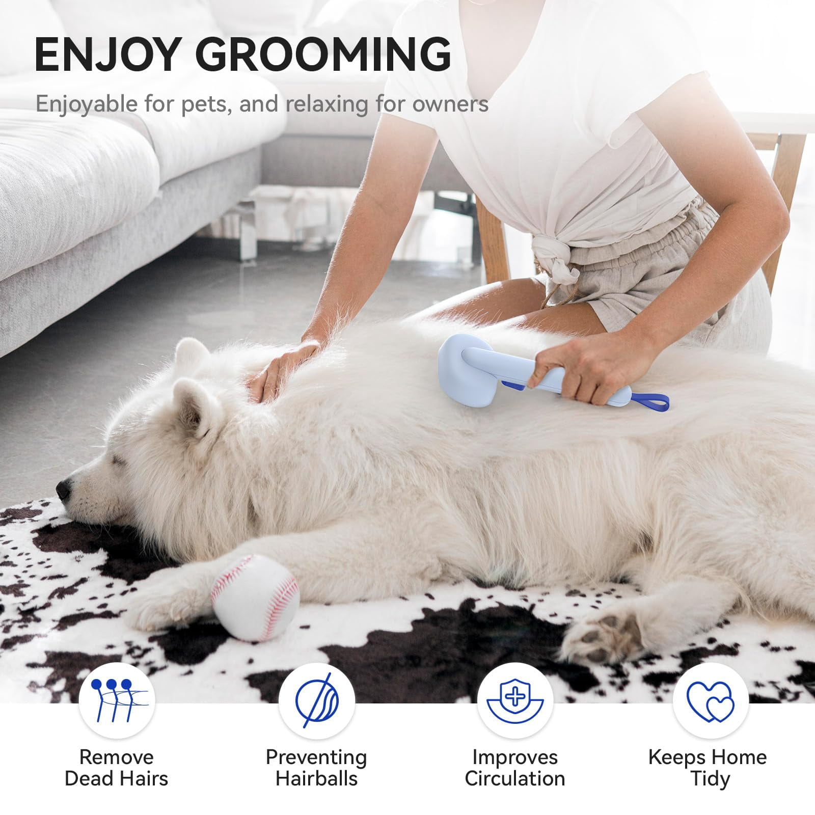 Cat Brush for Shedding, Cat Brushes for Indoor Cats, Cat Brush for Long or Short Haired Cats, Cat Grooming Brush Cat Comb for Kitten Rabbit Massage Removes Loose Fur