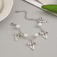 thumbnail image 6 of Osdhezcn Adjustable Bowknot Themed Wristchain Versatile Silver Bowknot Fringe Bracelet Charm for Parties and Special Occasions, 6 of 20