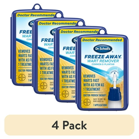 (4 pack) Dr. Scholl's Freeze Away Wart Remover, 7 Treatments, Box