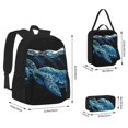 thumbnail image 3 of Lafuoo Ocean Turtle Pattern Pocket Backpack Messenger Lunch Bag Pencil Bag Three-Piece Set, Travel Bag Sports Bag Suitable for Men and Women-One Size, 3 of 7