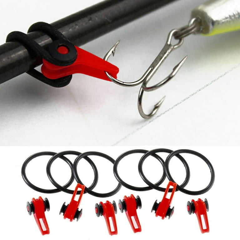 SPRING PARK 5 Pcs Fishing Rod Hook Keeper with 10 Pcs Rubber Safe